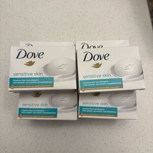 10‑Bar Dove Sensitive Skin Unscented Beauty Bars – Hypoallergenic, Moisturizing